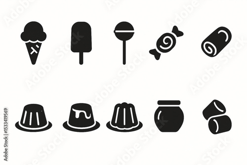 Food icon set over white background, silhouette style, vector illustration