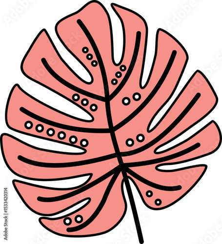 Abstract Plant And Leaves Shape Element