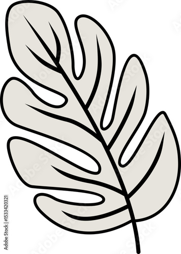 Abstract Plant And Leaves Shape Element