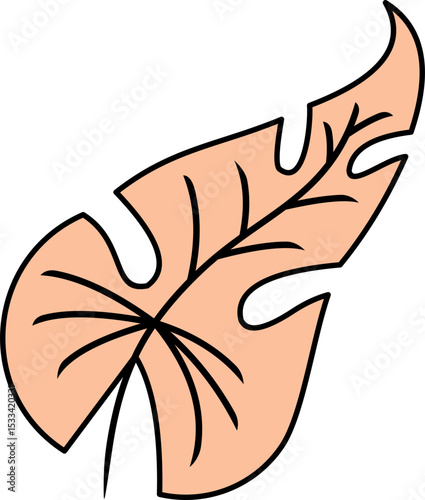 Abstract Plant And Leaves Shape Element