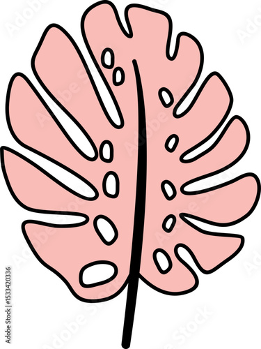 Abstract Plant And Leaves Shape Element