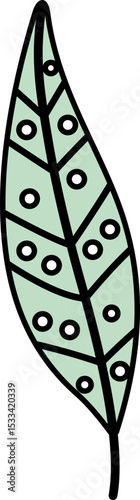 Abstract Plant And Leaves Shape Element