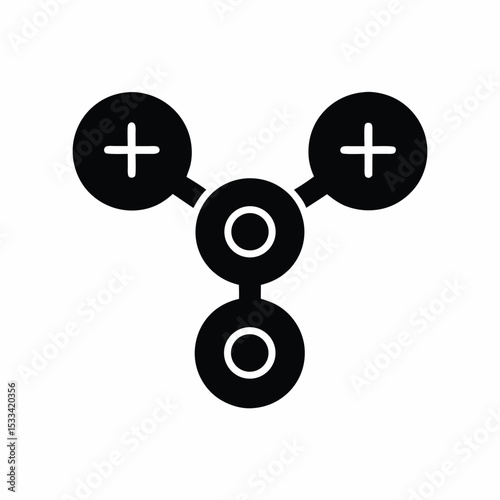 Molecule icon vector silhouette illustration isolated on white background