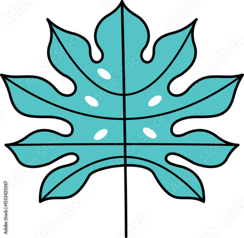 Abstract Plant And Leaves Shape Element