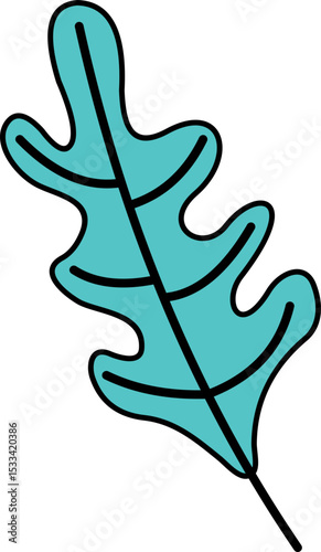 Abstract Plant And Leaves Shape Element