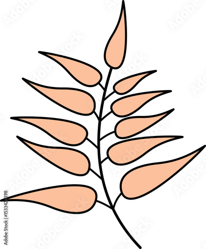 Abstract Plant And Leaves Shape Element