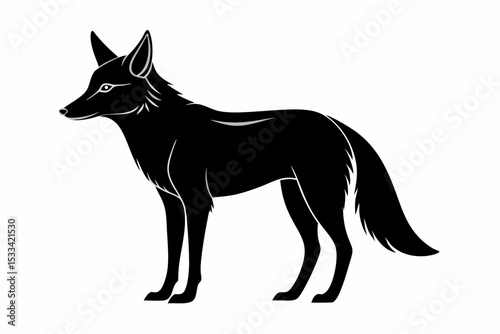 jackal sihouette black vector