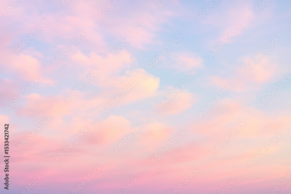 Fototapeta premium Dreamy pastel sky background with soft cloud formations