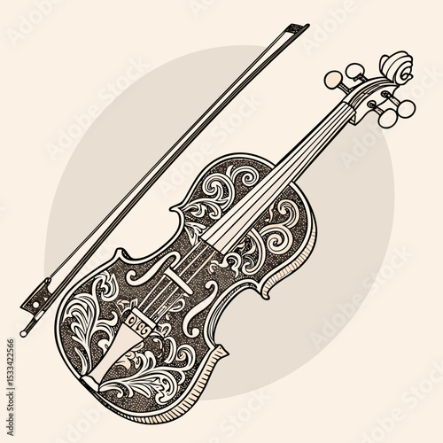 Classic Violin Elegant Vector