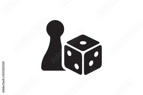 Board Game Pieces silhouette vector with white background