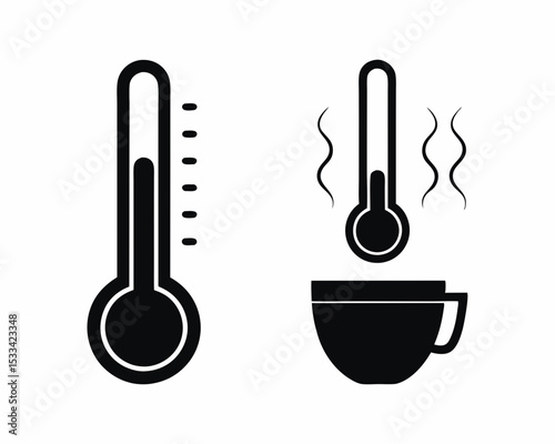 Liquid temperature icon vector silhouette illustration isolated on white background