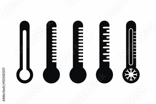 set of Liquid temperature icon vector silhouette illustration isolated on white background