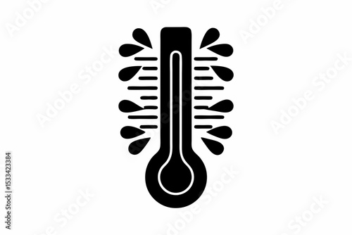Liquid temperature icon vector silhouette illustration isolated on white background