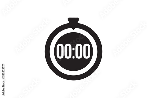 Countdown Timer silhouette vector with white background