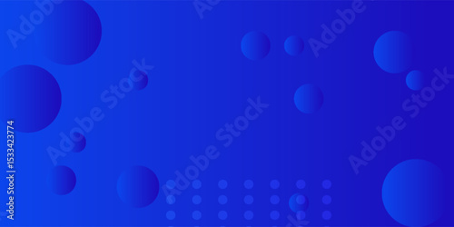 Image of multiple blue vibrant balls moving in hypnotic motion in seamless loop with rows of white dots on gradient blue background. Colour and movement concept digitally generated image.