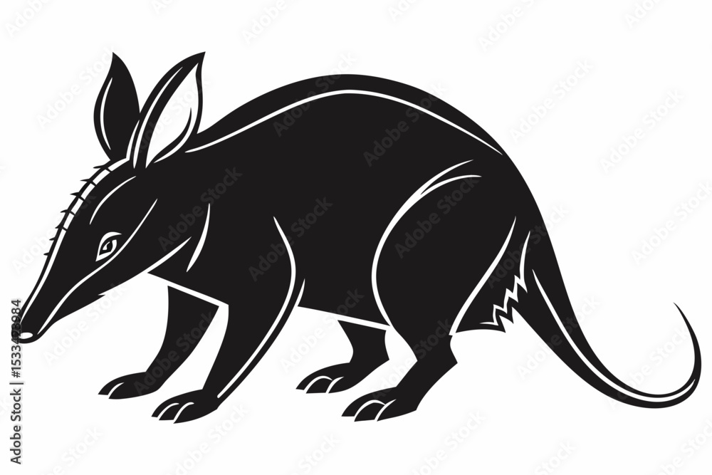 Obraz premium aardvark sihouette black vector