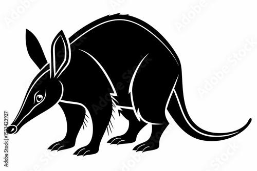 aardvark sihouette black vector