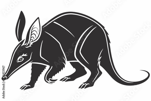 aardvark sihouette black vector
