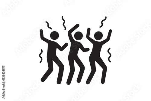Group Dance Motion silhouette vector with white background