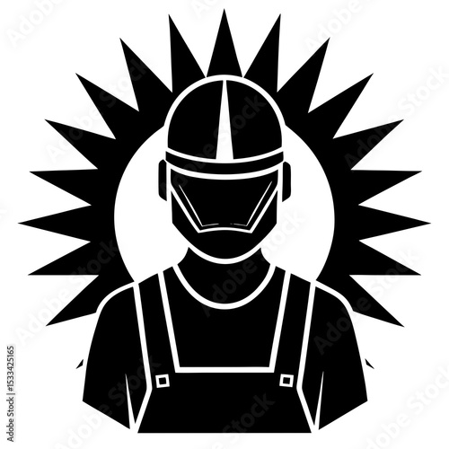 Welding vector silhouette illustration isolated on white background