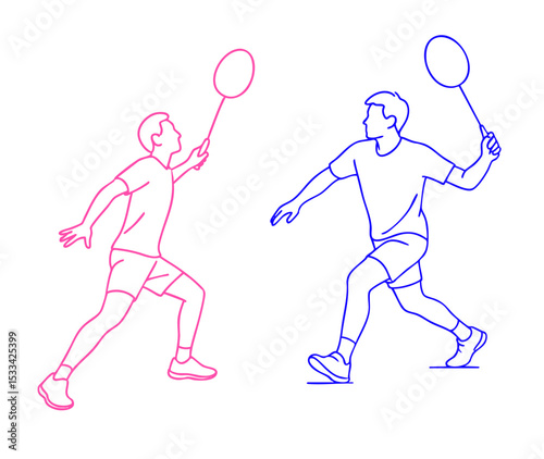 Backward step (preparing for a smash return) Badminton Players Ready for Action