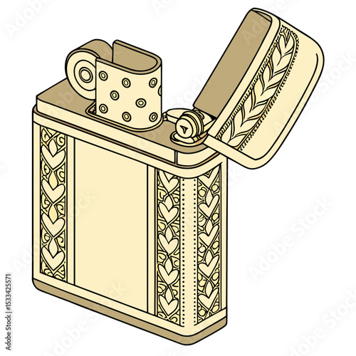 vector illustration of a gold christmas gift box
