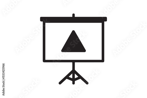 Projector Screen Symbol silhouette vector with white background