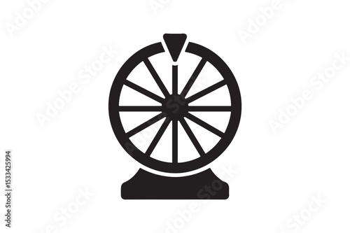 Prize Wheel Spin silhouette vector with white background