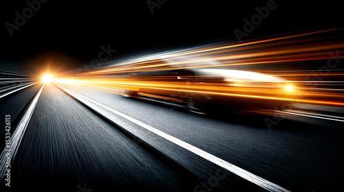 of flowing particles and synthetic light trails in a high-tech business context