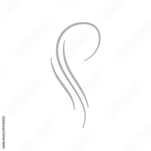 Wavy steam on water, tea, coffee, food. Vector illustration 