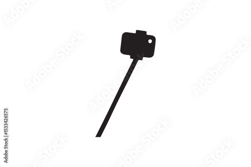 Selfie Stick silhouette vector with white background