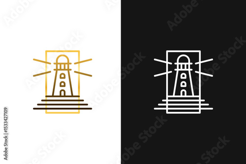 Sleek style logo with lighthouse shape