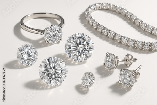 Sparkling diamond jewelry collection featuring precious gemstones in luxury presentation