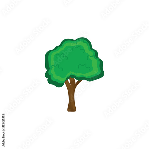 vector illustration of a perennial plant with a trunk growing long