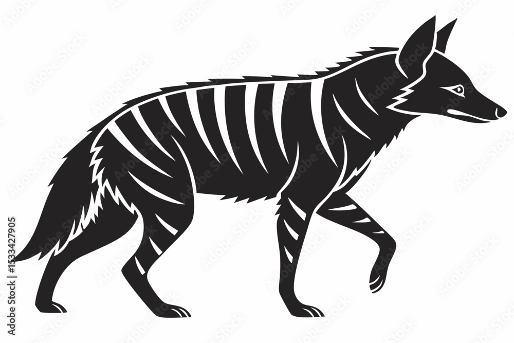 Fototapeta premium aardwolf silhoette black vector