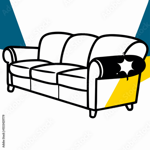 Damaged Sofa Armrest, Furniture Repair Needed