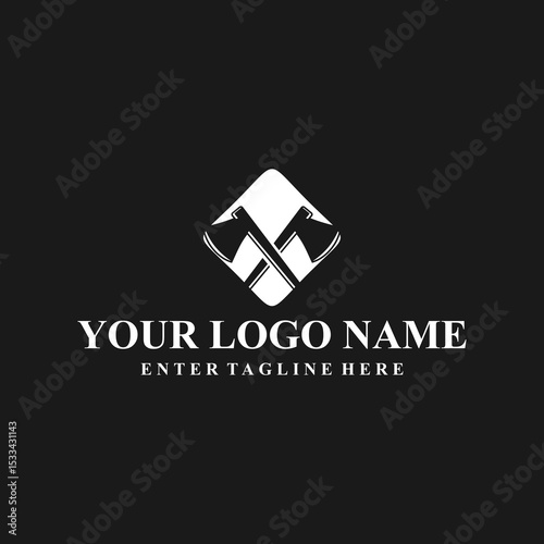 professional logo design axe, carpentry tools,carpenter,woodworker,vector,symbol,silhouette,badge,equipment, illustration, symbol, vintage, emblem, logo, tool, element, silhouette, sign, isolated, des