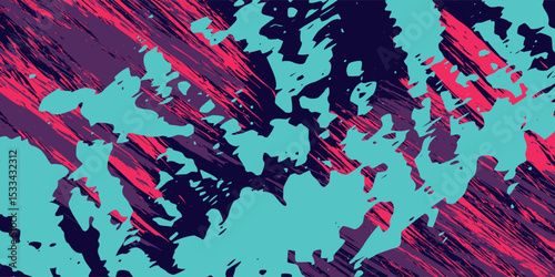 neon background brush game blue pink purple banner abstract paint stain vintage modern car wrap sticker, vector.