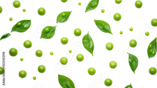 Wallpaper Mural Title: Fresh Green Peas Isolated on Clean White Background Natural Legume Food Close Up Torontodigital.ca