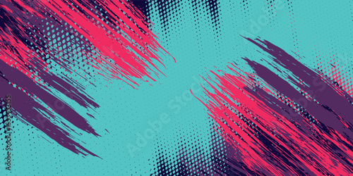 neon background brush game blue pink purple banner abstract paint stain vintage modern car wrap sticker, vector.