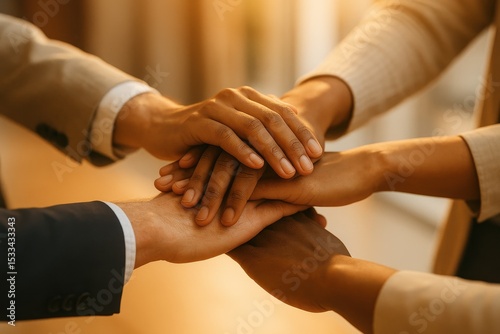 United hands joining together representing teamwork empathy partnership and social connection in business collaboration