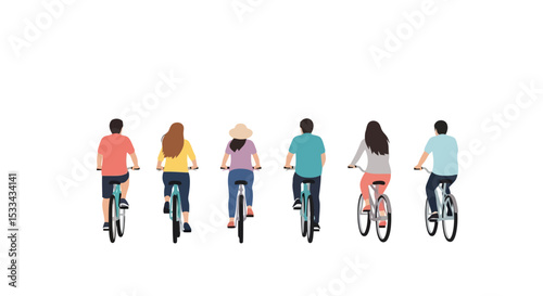 Cyclists on a Journey: Group Ride Illustration