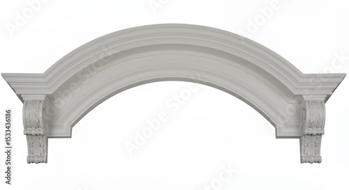 Light gray decorative archway molding