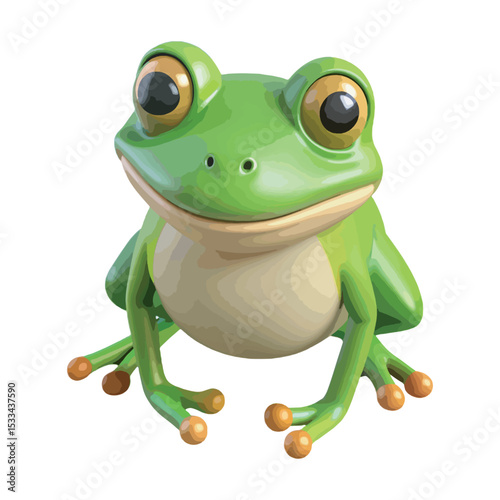 3D style frog vector art.