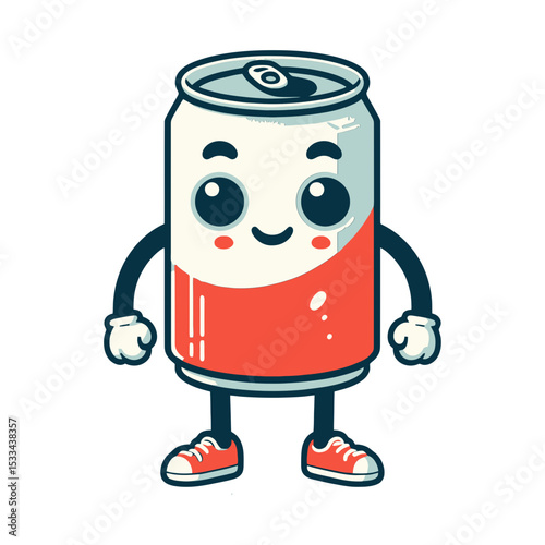fun groovy character with arms, legs and a smiling face for beverage related content, promotions or fun design.