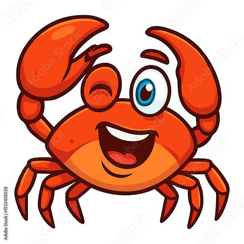 crab cartoon winking cute crab illustrations