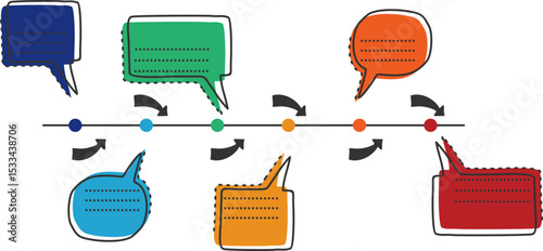 Cute Timeline Infographic Hand Drawn
