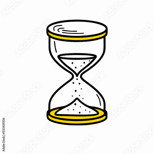 Hand-drawn Hourglass Illustration, Time Management Concept