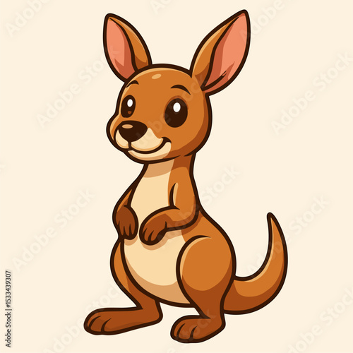 Cartoon kangaroo character standing upright