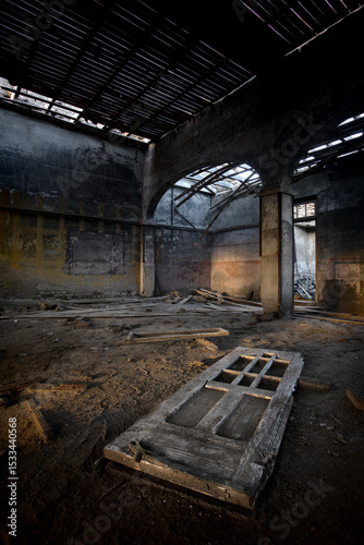 Buildings decay in the ghost mining town at Elizabeth Bay near Luderitz, Namibia.